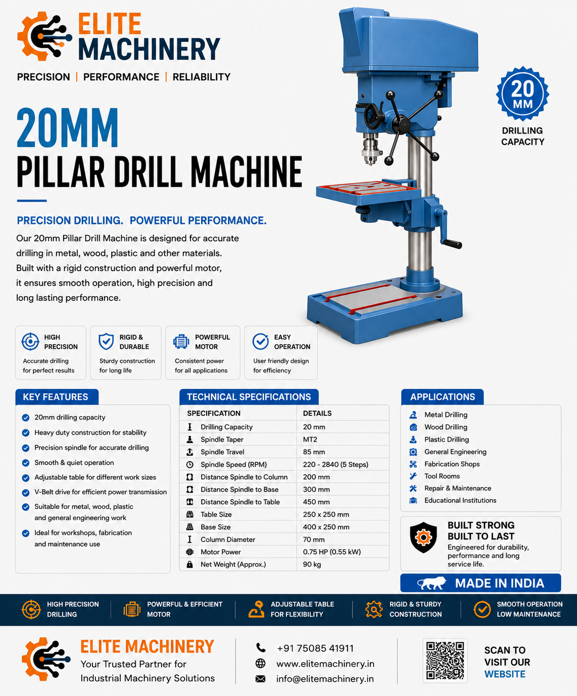 20mm Pillar Drill Machine - Image 2