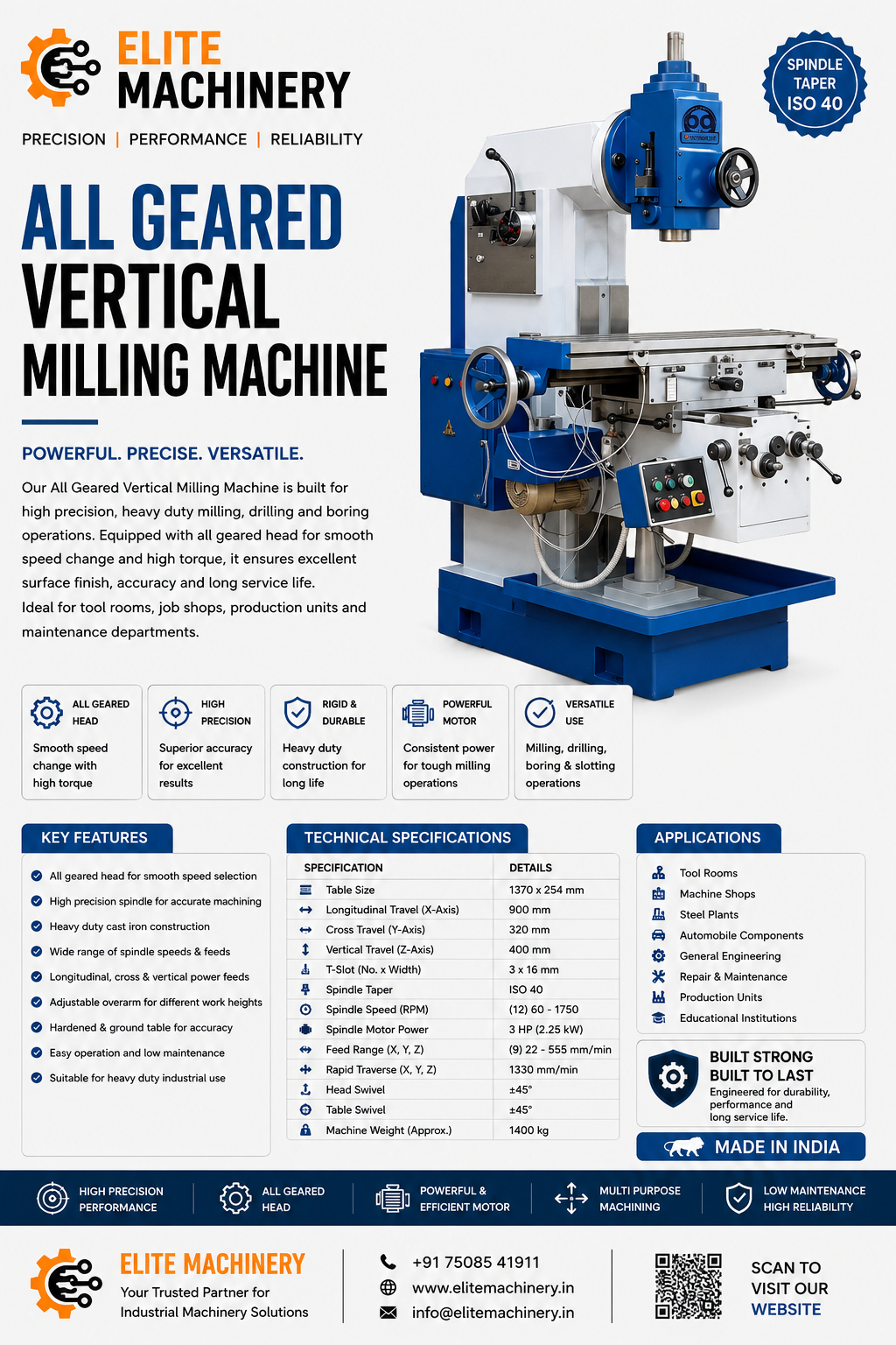 All Geared Vertical Milling Machine - Image 2